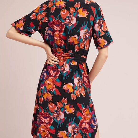 Anthropologie Maeve Floral Buttondown Shirt-Dress - Size Large - Picture 7 of 8